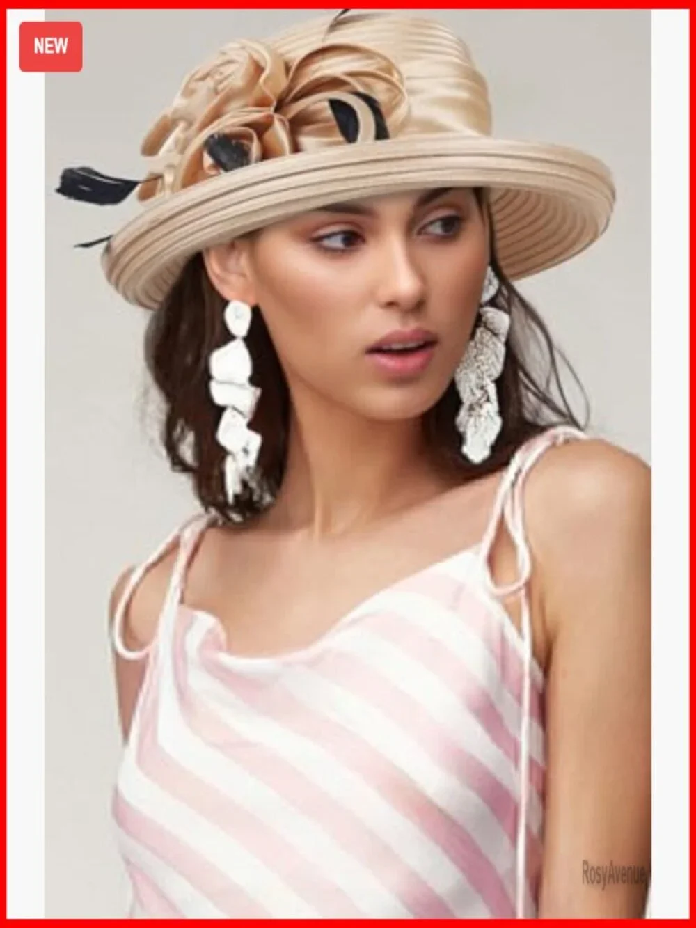 Adjustable Satin Fascinator Hat for Church Wedding Tea Party Derby Events